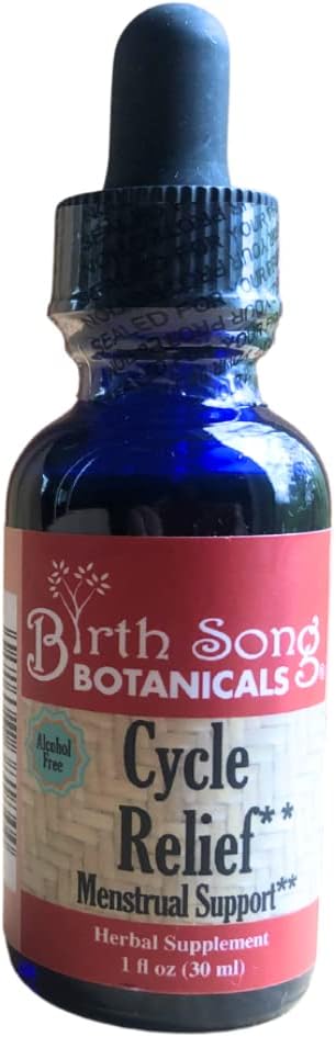 Canción de nacimiento Botánicos Menstruales Ciclo de apoyo Tintura, gotas herbales para menstruación saludable, suplemento de cuidado menstrual natural para adolescentes y adultos, soporte de periodo 1oz.