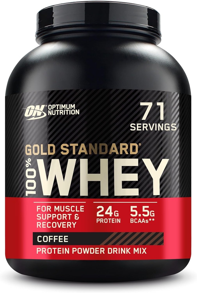Optimum Nutrition Gold Standard 100% Whey Protein Polvo, Café, 5 libras (Packaging May Vary)
