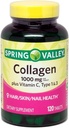 Collagen de Spring Valley 1.000mg Por Tablet, Plus Vitamina C, Tipo 1 &amp; 3, 120ct por Equate
