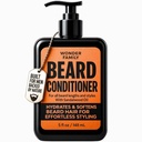 Beard Conditioner for Men – Leave In Conditioner & Softener with Biotin Aloe Vera & Collagen – Moisturizing Cream for Coarse Dry Hair – Beard and Skin Conditioner – Sandalwood Scent Care for Black Men