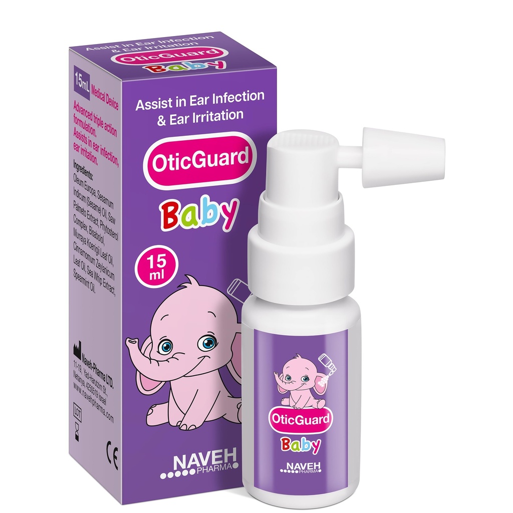 NAVEH PHARMA Otic Guard Baby Ear Drops – Natural Ear Oil for Ear Wax Removal &amp; Infection Relief – Gentle Ear Cleaner for Babies, Toddlers &amp; Kids – Soothes Itchy Ears &amp; Swimmer’s Ear
