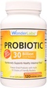 Wonder Laboratories Probiotic 30 Billion Good Bacteria (8 Lactobacillus Strains y 2 Bifidobacterium Strains), Nutricionalmente Apoya un sistema digestivo saludable, 120 cápsulas