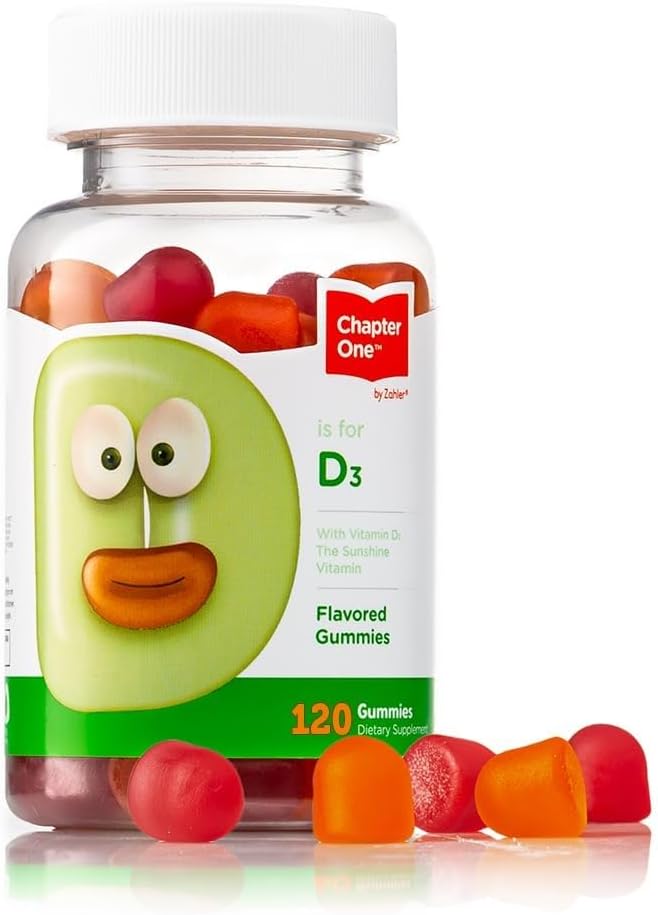 Zahler - Chapter One Vitamin D 3 1000 IU Gummies (120 Flavored Gummies) - Certified Kosher Chewable for Kids & Adults - Made in USA