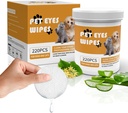Senlong Eyes Wipes for Dogs - Gently Remove Tear Stain - limpiador de ojos para perros,Eye Debris, Descarga, Mucus Secretions - limpiaparabrisas para perros limpiaparabrisas para manchas - 220pcs, blanco