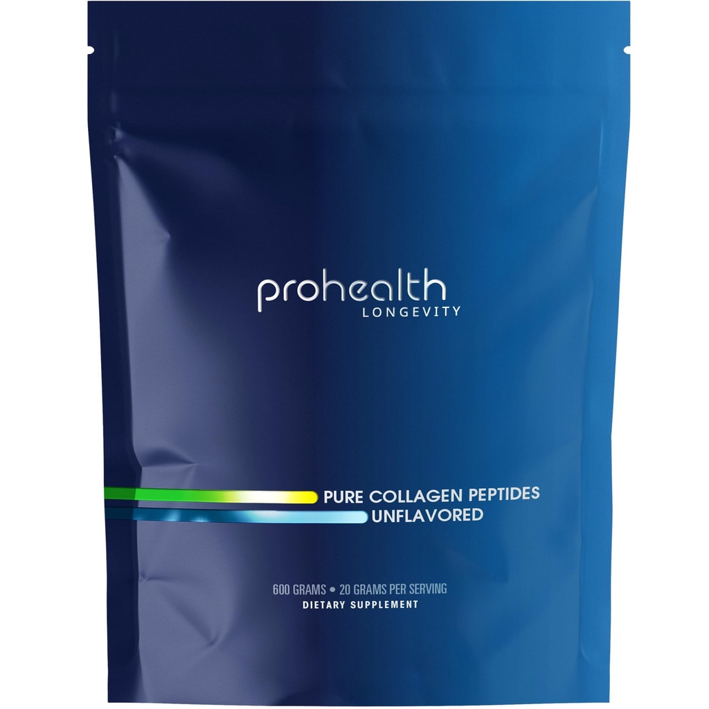 ProHealth Pure Collagen Peptides Powder, 600 Grams tención soporta el cabello, la uñas, la piel, el hueso, la salud conjunta, y la longevidad.