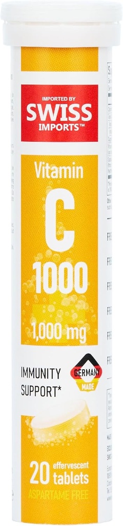 Vitamina Efervescente C 1000mg Suplemento dietético, 20 Tablas