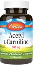 Carlson - Acetyl L-Carnitine, 500 mg, Cognitive Health, Brain Function & Energy Production, 120 Capsules