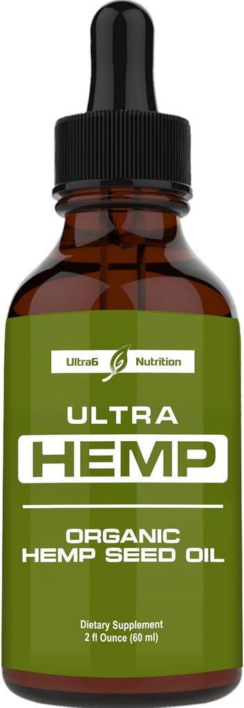 Aceite de cáñamo de Nutrición Ultra6 – Soporta el movimiento de la espuma, la flexibilidad y el confort conjunto – Aceite de cáñamo para la salud de los huesos – 120 Servimientos – Hecho en EE.UU.