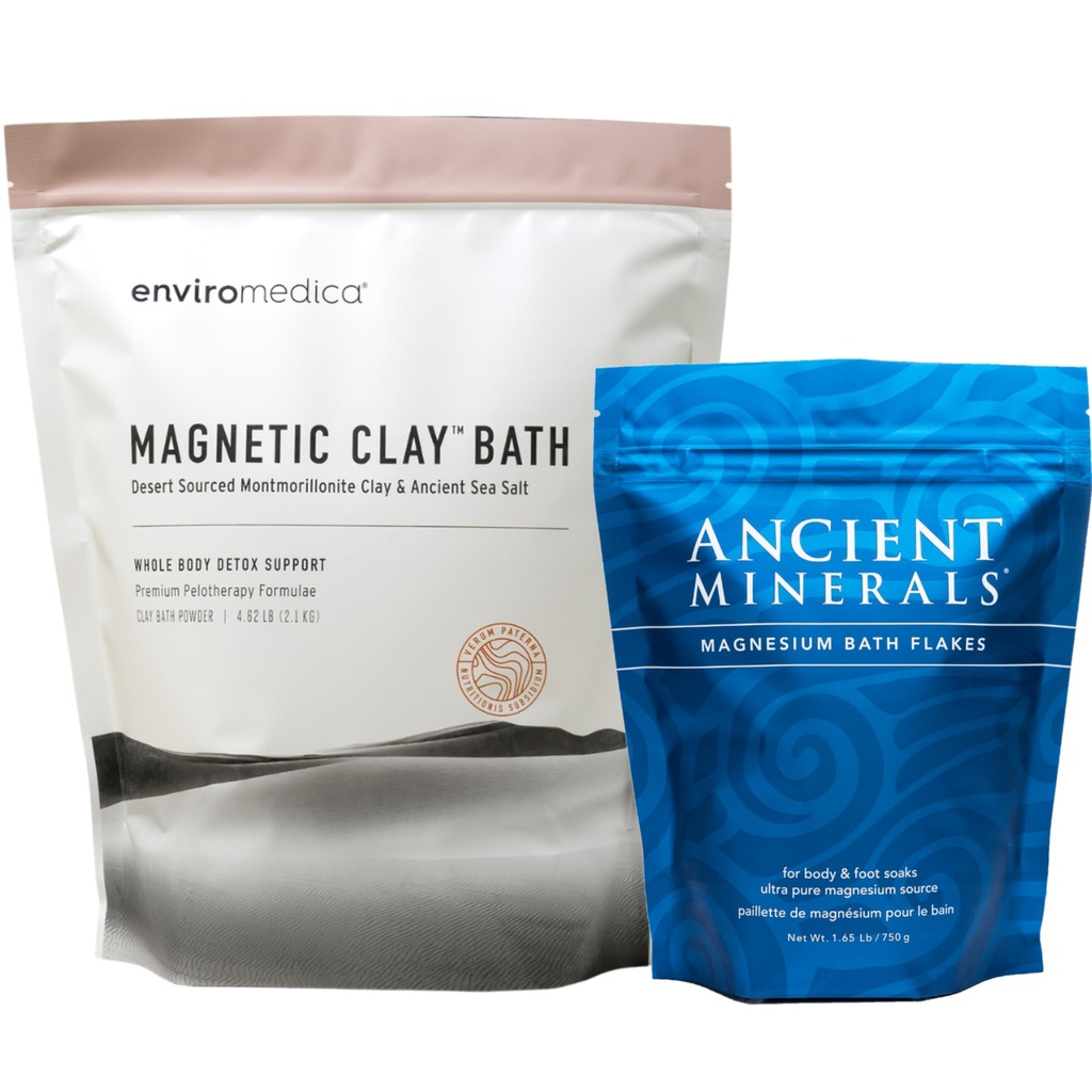 Arcilla magnética enviromedica - Antiguos Minerales Brillantes de baño de magnesio - Detox natural - Eficiencia de alta absorción para la relajación, bienestar y alivio muscular