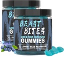 DYALE Beast Bites Creatine Bites - 5g Creatine Monohydrate Por Serving - No Sugar o Colores Artificiales - Bajo-Calorie, Vegan & Halal - Blue Raspberry Flavor - 30 Gummies (2pcs)