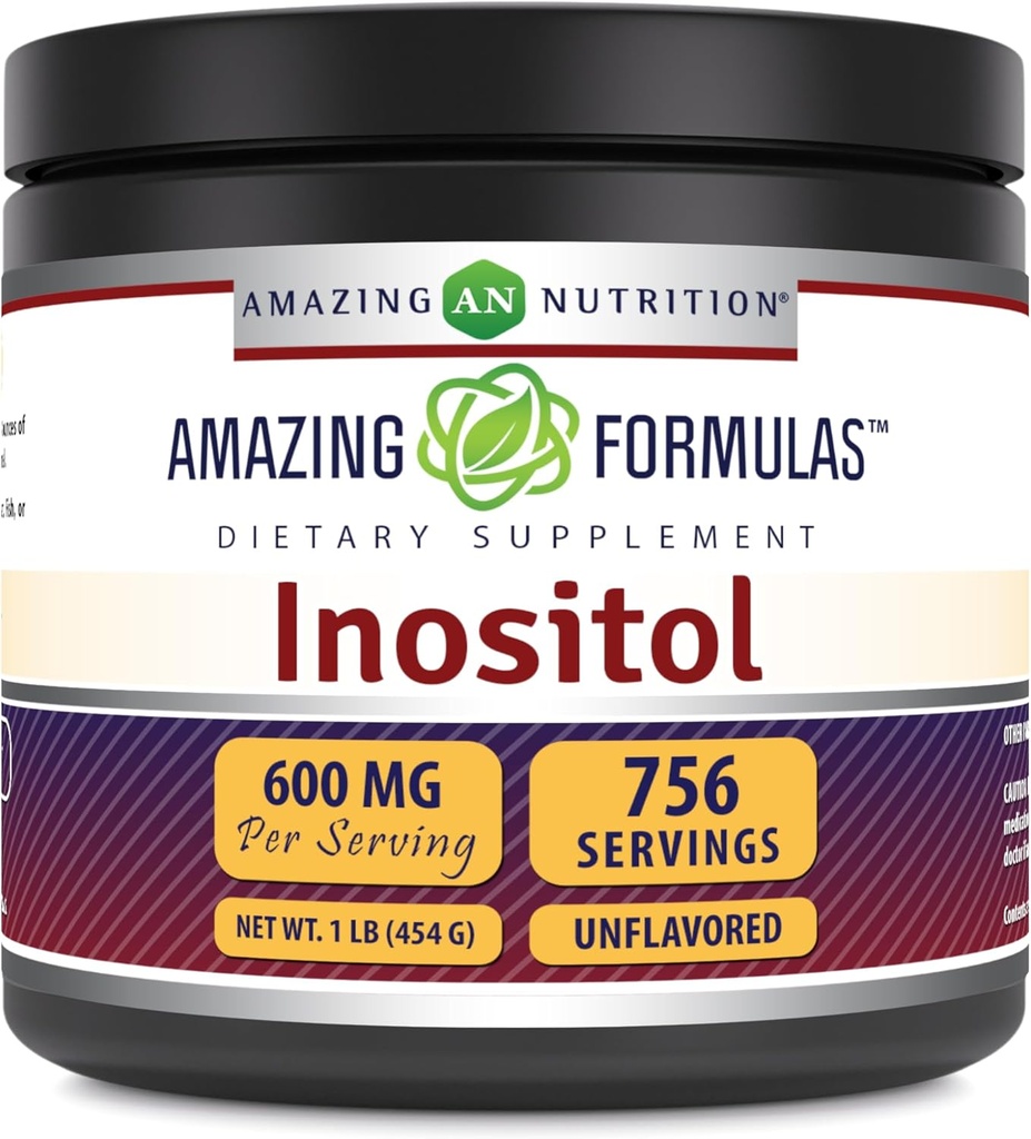 Amazing Formulas Inositol Powder Suplemento TEN 600 Mg per Serving TEN Desflavored TEN 1 Lb (454 Grams) ← Non-GMO TEN Gluten-Free TEN Made in USA