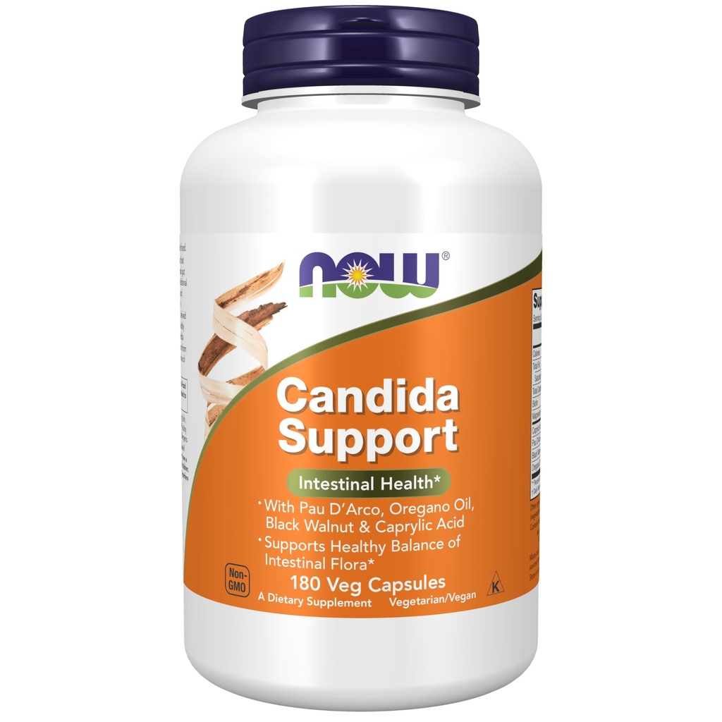 AHORA Suplementos, Candida Support con Pau D'Arco, Oregano Oil, Black Walnut &amp; Caprylic Acid, 180 Veg Capsules