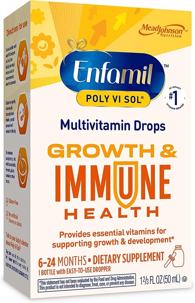 Enfamil Poly-Vi-Sol Multivitamin Supplement Drops - 1,66 oz, Pack de 3