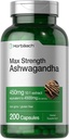 Horbäach Ashwagandha Suplemento Silencio Max Strength ← 200 Capsules Silencio para Mujeres y Hombres