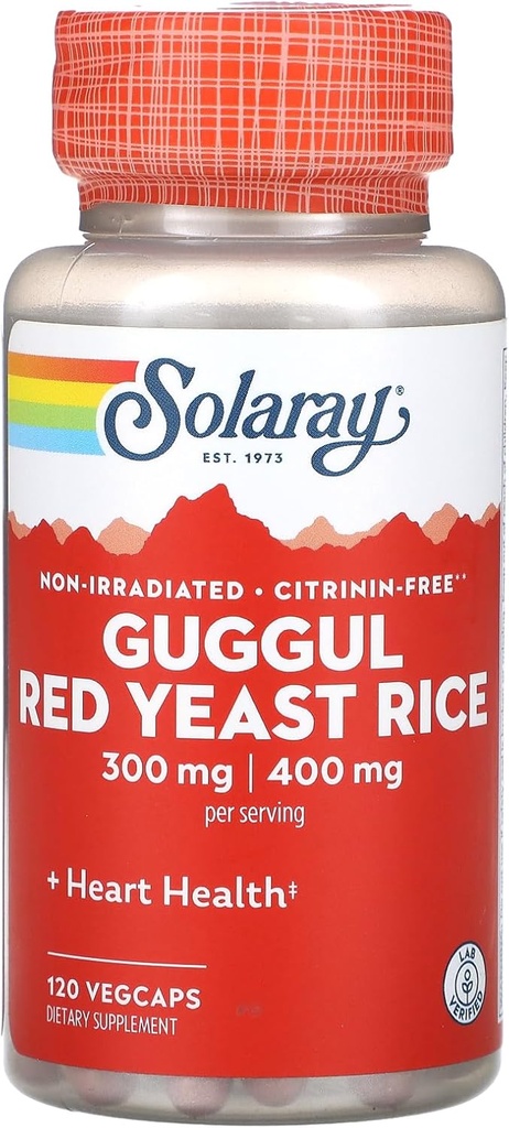 Solaray - Rice de levadura roja de Guggul, 120 cápsulas