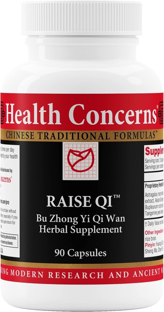 Health Concerns Raise Qi – Energy &amp; Immune System Support – Bu Zhong Yi Qi Wan Formula – Astragalus, Ginseng " Dong Quai Herbal Supplement for Weakness, Digestion " Yang Qi Balance – 90 cápsulas