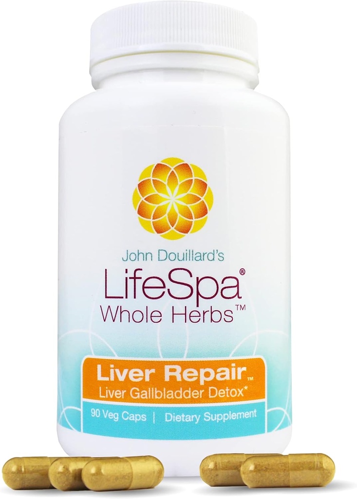 LifeSpa Whole Herbs Liver Repair | Liver Detox | Liver Cleanse and Repair | Health Supplements for Liver Health | Supports Liver and Gallbladder Detox | 90 Capsules | 475mg