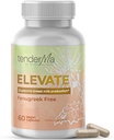 Elevate – Suplemento de lactancia libre de Fenugreek con la Rue de Goat Orgánica, Mane de León, Levadura de la Beat Thistle &amp; Brewer – Vegan, No GMO Herbal Apoyo a la lactancia – 60 cápsulas