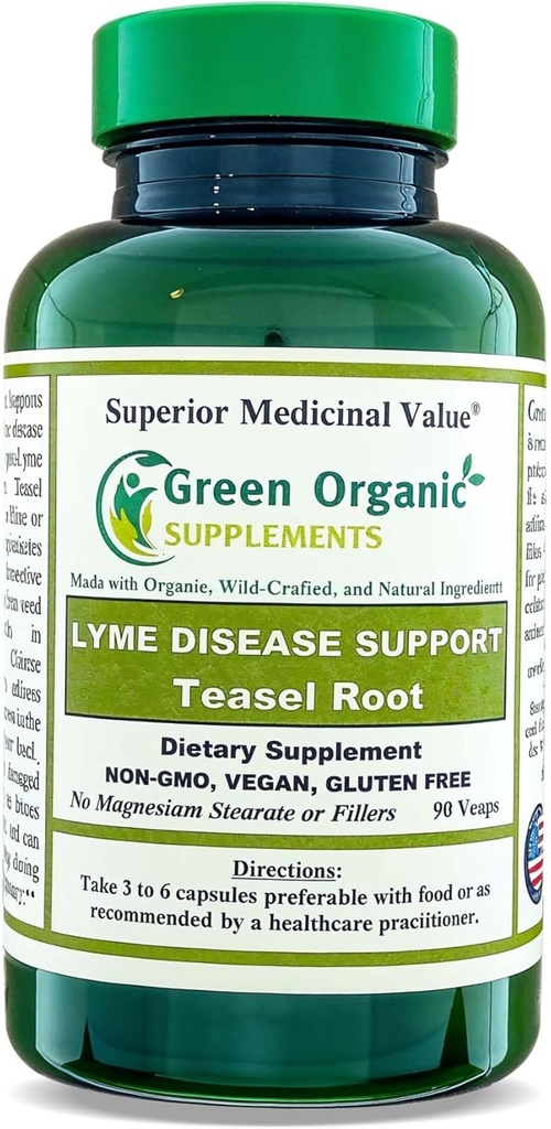 Enfermedad de Lyme de suplementos orgánicos verdes, raíz de teasel