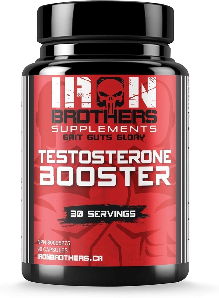 Hermanos Hierro Suplementos Testosterona Booster para Hombres, 90 cápsulas  Testosterona Suplementos para Hombres Para Mejorar el Crecimiento Musculo  Estrogen Blocker ← Promociona la pérdida de grasas &amp; Aumenta el rendimiento - 30 días