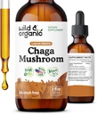 Wild &amp; Organic Chaga Mushroom Tintura - Immune Support with Chaga Mushroom Extract Liquid - Immunity Drops Supplement - Vegan, Sugar &amp; Alcohol-Free - 2 fl oz