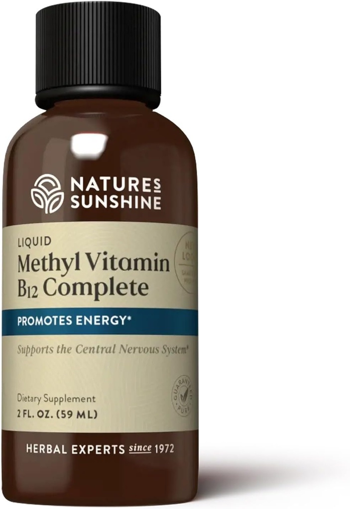 El Sunshine Methyl B-12 Completo, Líquido, 2 fl. oz. ← Promueve Energía, Contribuye a la función del sistema nervioso, apoya el sistema inmunitario, y proporciona una vitamina B12 por servidumbre