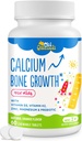 500 MG Suplemento de calcio con vitamina D3 " K2, zinc, magnesio " . Vitaminas para niños para niños. Fuerza de bonificación, Absorción Alta, Chewables Naranjas, No GMO, Gratuito de 60 Tabs