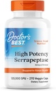 Doctores Mejor Serrapeptase de alta potencia, apoya la salud sinusal, no GMO, Vegan 270 Veggie Caps