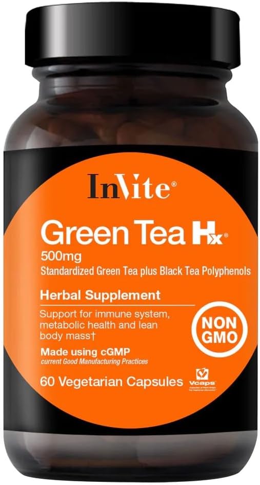 Invitar Salud - Té Verde Hx - Tea Verde Standarized Plus Negro Tea Polyphenols - 60 cápsulas vegetarianas - 30 Day Supply (1)