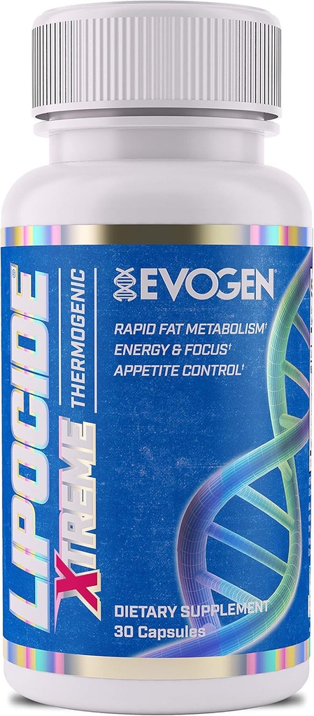 Evogen Nutrition Lipocide Xtreme ← Maximum Strength Single Capsule Extreme Fat Burner, Dynamine, Capsimax, Bioperine tención 30 cápsulas