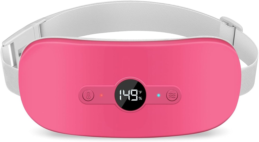 AHORAWISH Calefacción Pad para el período de calambres Pain Relief, Portable Electric Cordless Menstrual Calefacción Pad recargable con 6 niveles de calor y 6 modos de masaje, Regalos de Navidad para Mujeres Adolescentes, Rojo