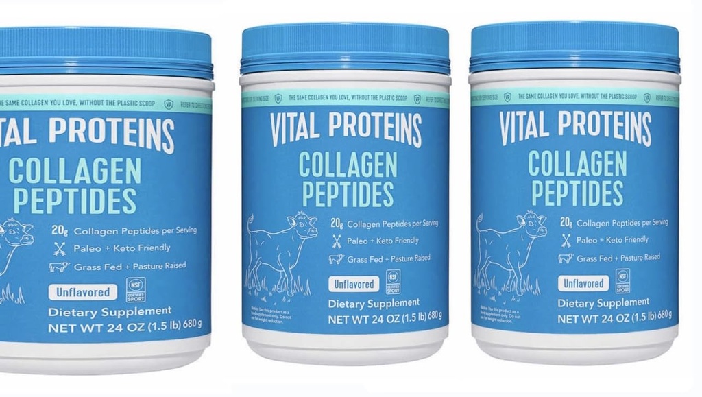Proteínas vitales Péptidos colágeno Polvo, promueve el cabello, la uñas, la piel, el hueso y la salud conjunta, UNFLAVORED 24OZ &amp; Chocolate 32OZ (Variety)
