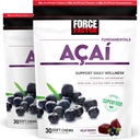 Factor de fuerza Acai Soft Chews for Immune Support, Oxidative Stress Defense, Superfood and Antioxidants Supplement, Non-GMO, Gluten-Free, and Vegan, Acai Berry Flavor, 30 Soft Chews, 2-Pack