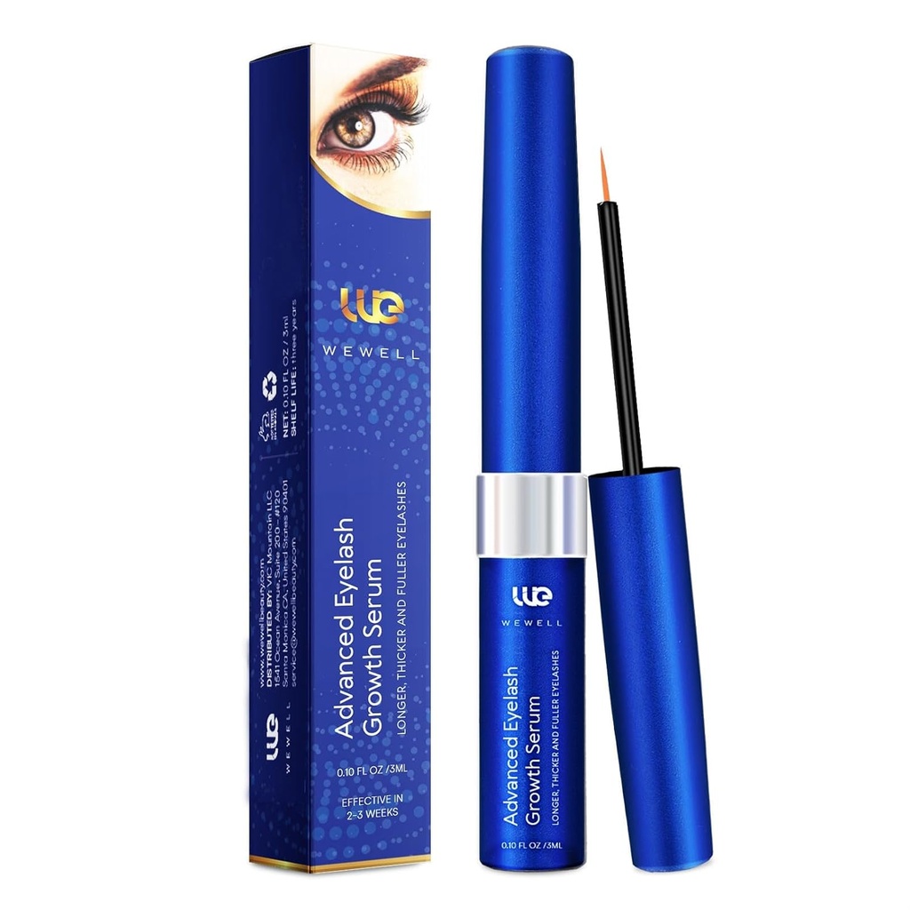 Serum de crecimiento avanzado de pestañas para pestañas: Enhancer Premium de pestañas naturales y pestañas más largas – Booster para mejorar la espesor de pestañas 3Ml