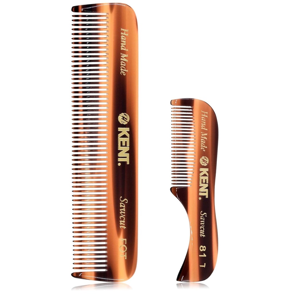 Kent Beard and Mustache Grooming Set - Peines de bolsillo hechos a mano para el viaje de los hombres y el uso en casa, Mini Combs para la limpieza