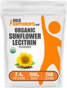 BulkSupplements.com Powder de girasol orgánico - Suplemento de lecitina de girasol, Suplemento nutricional, Grado de alimentos - Vegan &amp; Gluten Gratis, 2.4g por ser, 500g (1.1 lbs) (Pack of 1)