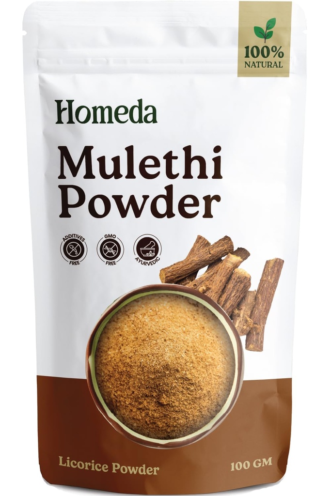 Organic Licorice Root Powder (3.5 oz - 100g), Mulethi Powder Organic for Face, Pure Regaliz Raiz Organico Extract for Skin, Dried Liquorice Roots Herb, Extracto De Regalis 0.2 lb