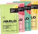Harlo - Sample Pack Electrolyte Drink Mix with Added Bovine Collagen & Creatine - Creatine Monohydrate Powder - Energy Drink Powder - Sugar Free Energy Drinks