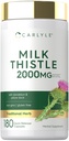 Carlyle Milk Thistle 2000mg ← 180 Capsules Silencio con Dandelion &amp; Yellow Dock ← Non-GMO, Gluten Free