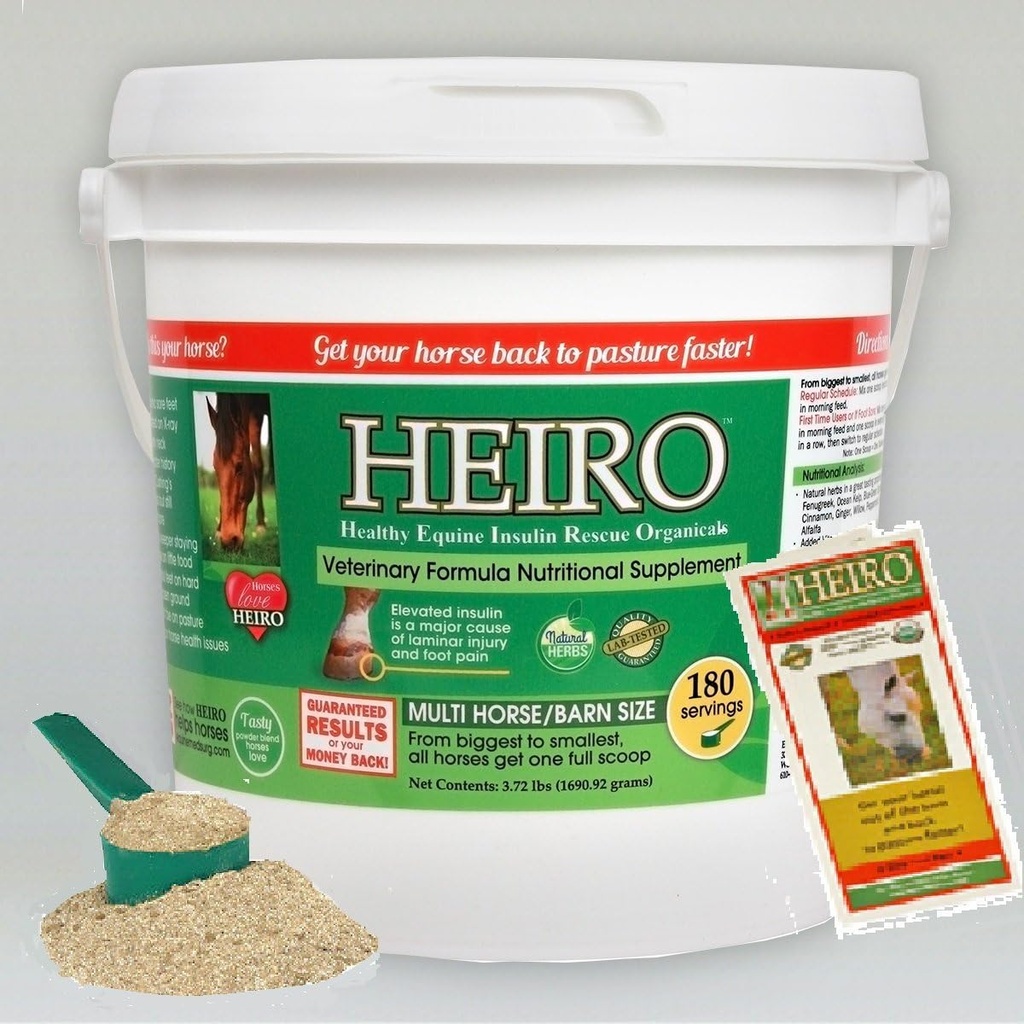 Heiro Saludable Equino Caballo Resistente de Insulina Rescate Orgánica 90 Day Supply and Free Informational Booklet