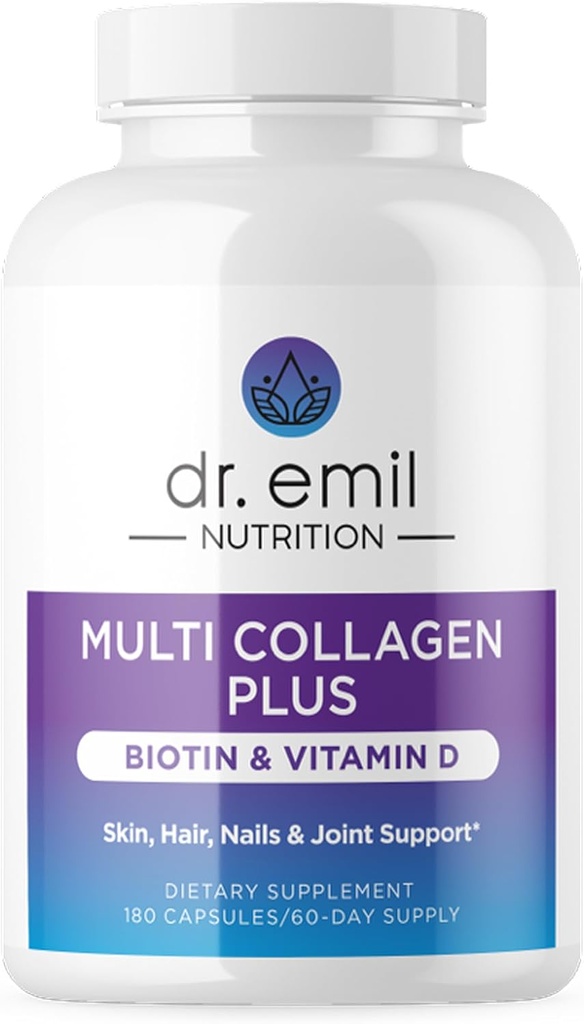 DR. EMIL NUTRITION Multi Collagen Peptides Plus Biotina y Vitamina D TENIDO Biotina &amp; Suplementos colágeno TENIDO Skin &amp; Nails ANTE Biotin Pills Hair Growth TENIDO 60 Servings