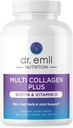 DR. EMIL NUTRITION Multi Collagen Peptides Plus Biotina y Vitamina D TENIDO Biotina &amp; Suplementos colágeno TENIDO Skin &amp; Nails ANTE Biotin Pills Hair Growth TENIDO 60 Servings