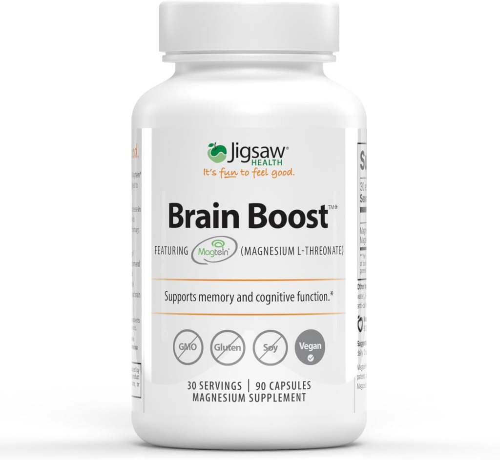 Jigsaw Health Brain Boost ← Apoya la memoria y la función cognitiva TEN Magnesium L-Threonate TEN 90 Capsules ANTE 30 Servimientos