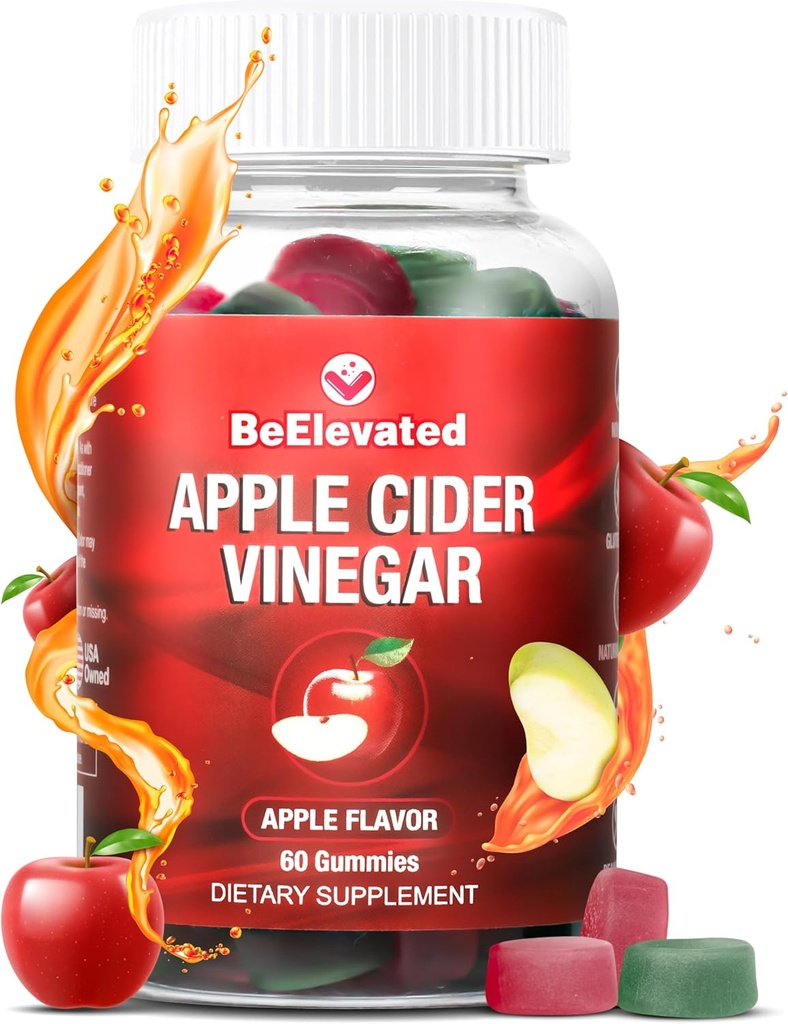 Apple Cider Vinegar Gummy ← Perder peso Los suplementos de jengibre para Mujeres &amp; Hombres TEN 500mg ACV Gummies for Belly Fat Burner ANTE Boost Metabolism ← Non-GMO Apple Flavor Vitamins ← (60 Count Bottle)