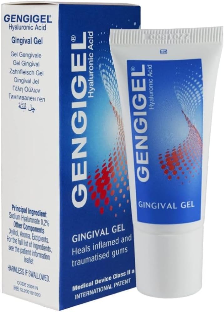 Gengigel Hyaluronic Acid Oral Gel for Mouth & Gum Discomfort (20ml), Soothes Irritation, Promotes Natural Healing &amp; Protects Delicate Oral Tissue, No Paraben o SLS, Vegan & Kosher