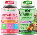 Vitamina C, D3 y Zinc Gummies + Super Greens Gummies