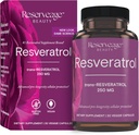 Belleza de reserva, Resveratrol 250 mg, Suplemento antioxidante para la salud cardiaca y celular, soporta el envejecimiento saludable y el sistema inmunológico, Paleo, Keto, 30 cápsulas