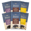 Teeccino Prebiótico SuperBoostTM Herbal Coffee Sampler - 6 Packets de prueba - Chocolate oscuro, Mango Lemon Balm, Macadamia Nut - Prebiótico, Caffeine-Free, Alternativas de café terrestre para buena salud Gut