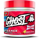 GHOST Gamer: Energy and Focus Support Fórmula - 40 Servings, Sonic Cherry Limeade - Nootropics & Natural Caffeine for Atención, Precisión " Tiempo de reacción - Vegan, Gluten-Free