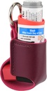 Beautyflier Asthma Inhaler Holder, Durable Microfiber Leather Travel Handy Inhaler Keychain Holder para niños y adultos, Inhaler No Incluido (Red)
